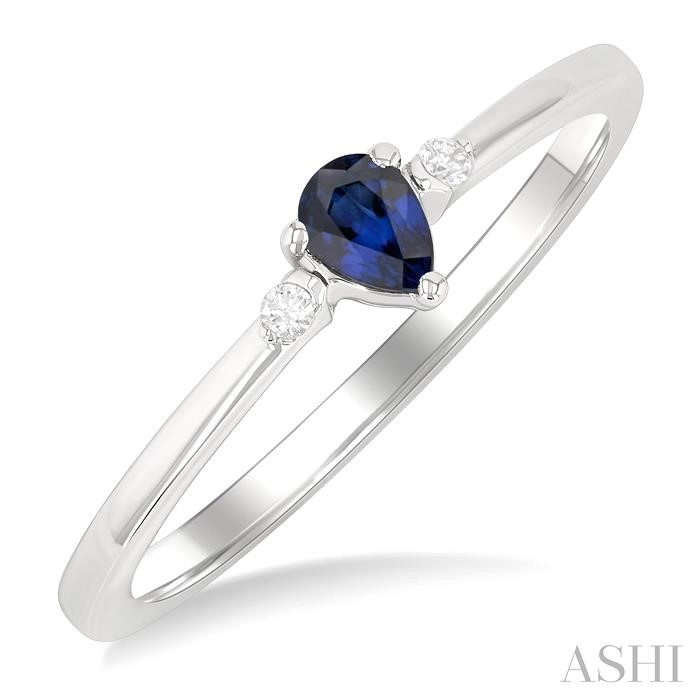 Pear Shape Gemstone & Petite Diamond Fashion Ring