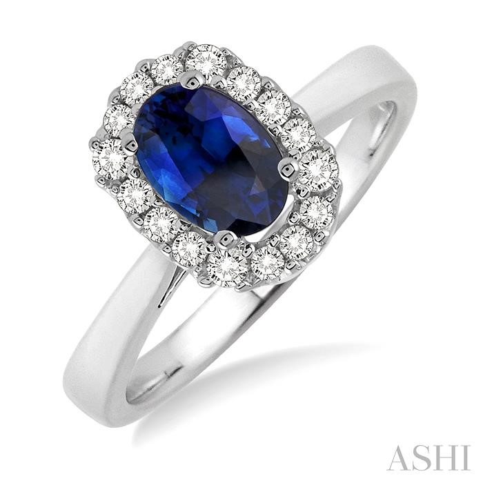 Oval Shape Gemstone & Halo Diamond Ring