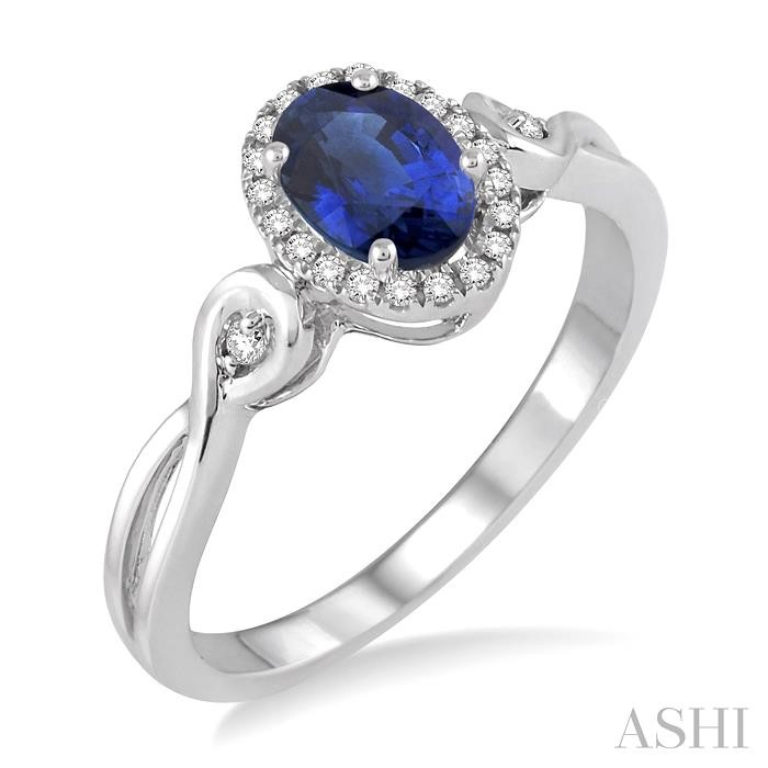 OVAL SHAPE GEMSTONE & HALO DIAMOND RING