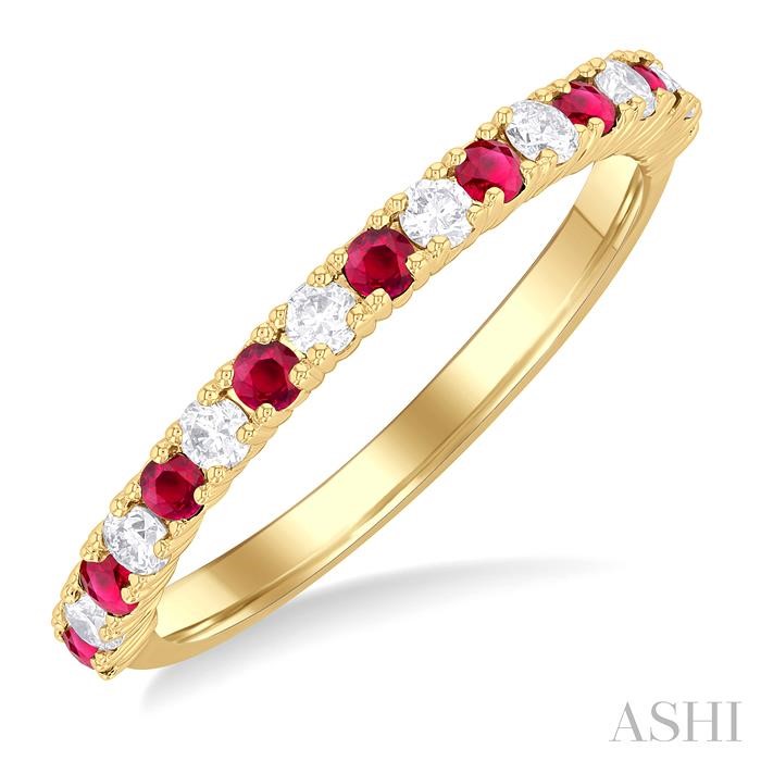 Alternate Gemstone & Diamond Band