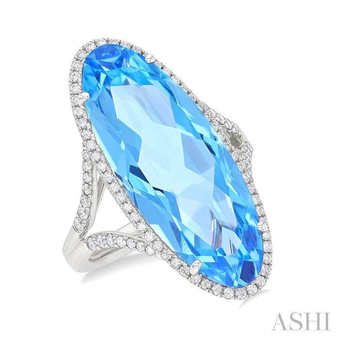 Oval Shape Gemstone & Halo Diamond Ring