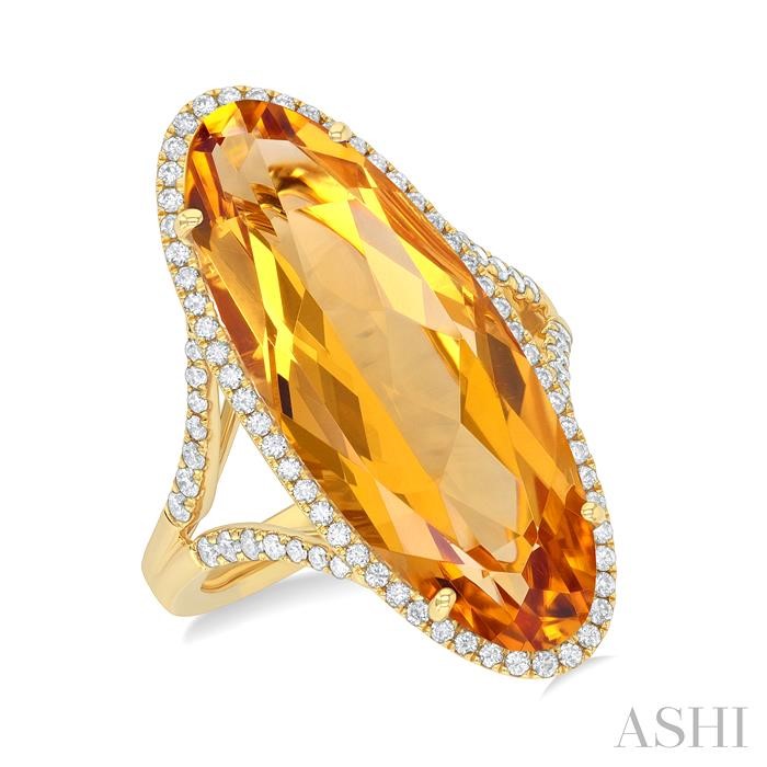 Oval Shape Gemstone & Halo Diamond Ring