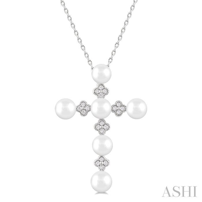 Cross Pearl & Diamond Fashion Pendant