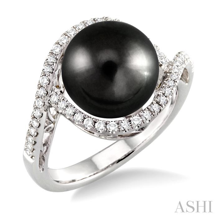 BLACK PEARL & DIAMOND RING