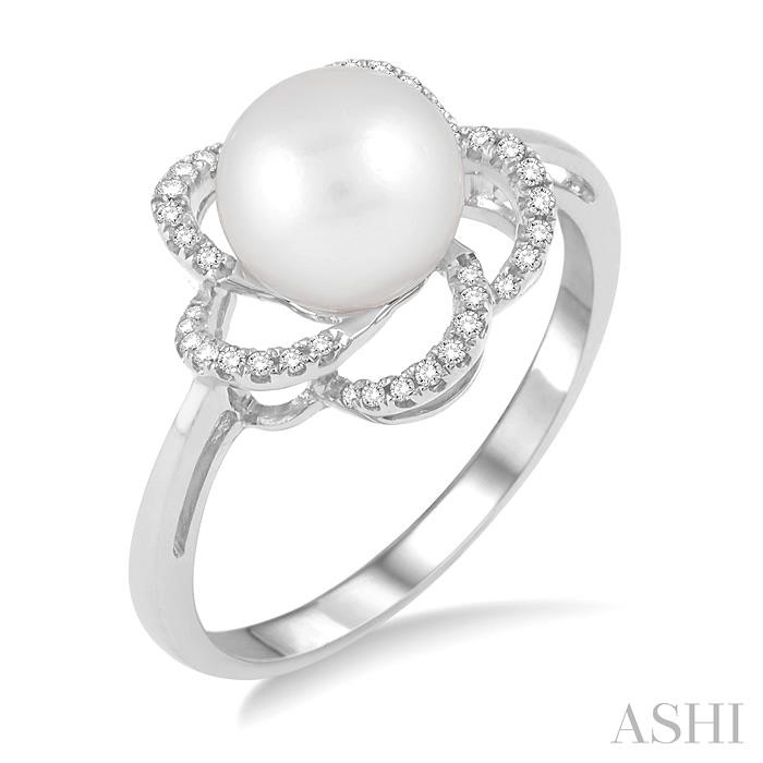 FLOWER PEARL & DIAMOND RING