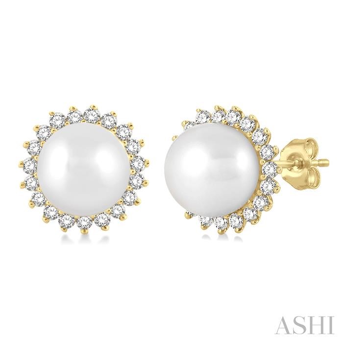 PEARL & PETITE HALO DIAMOND FASHION EARRINGS