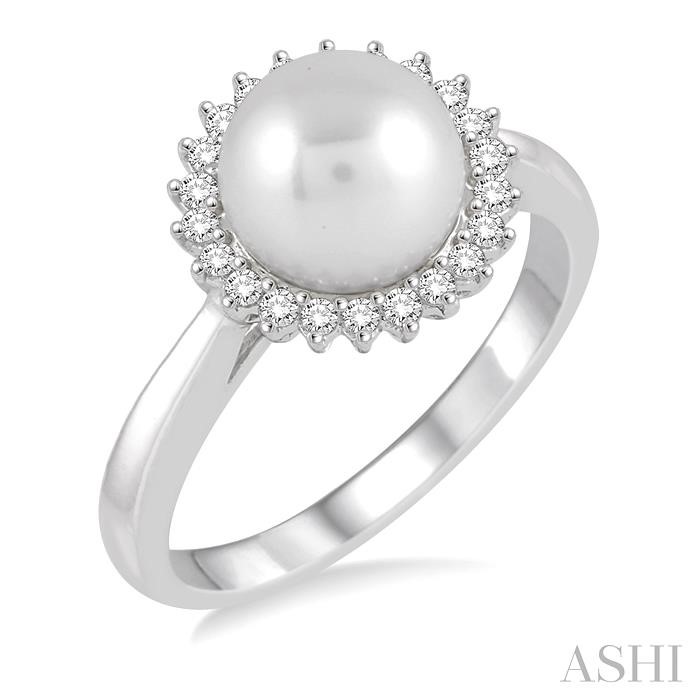 PEARL & HALO DIAMOND RING