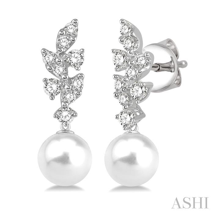 PEARL & DIAMOND FASHION EARRINGS