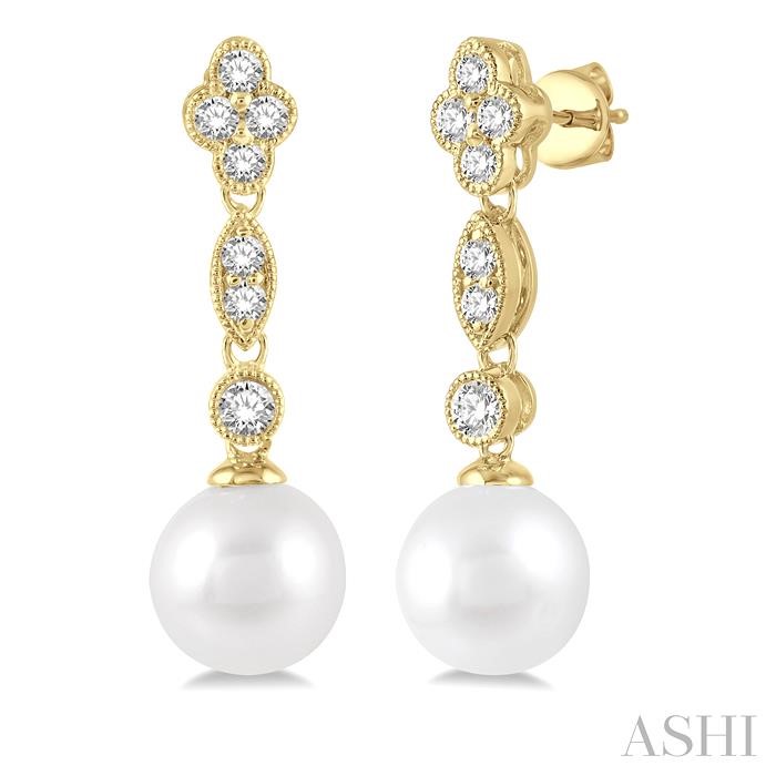 PEARL & DIAMOND FASHION EARRINGS