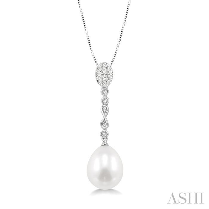 PEARL & LOVEBRIGHT DIAMOND FASHION PENDANT