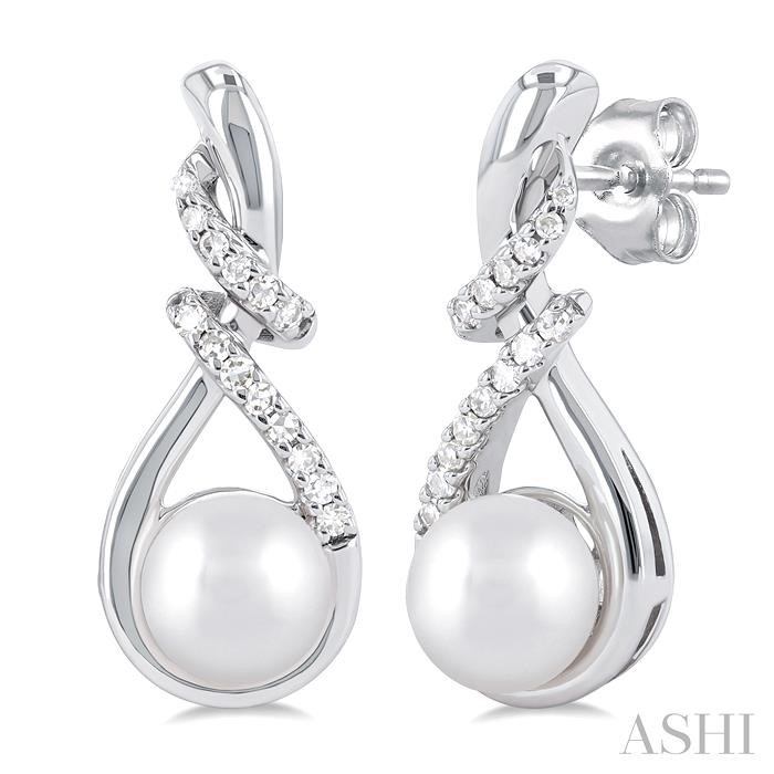 PEARL & DIAMOND FASHION EARRINGS