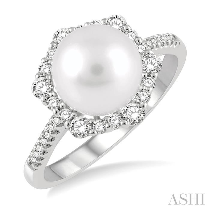 PEARL & HALO DIAMOND FASHION RING