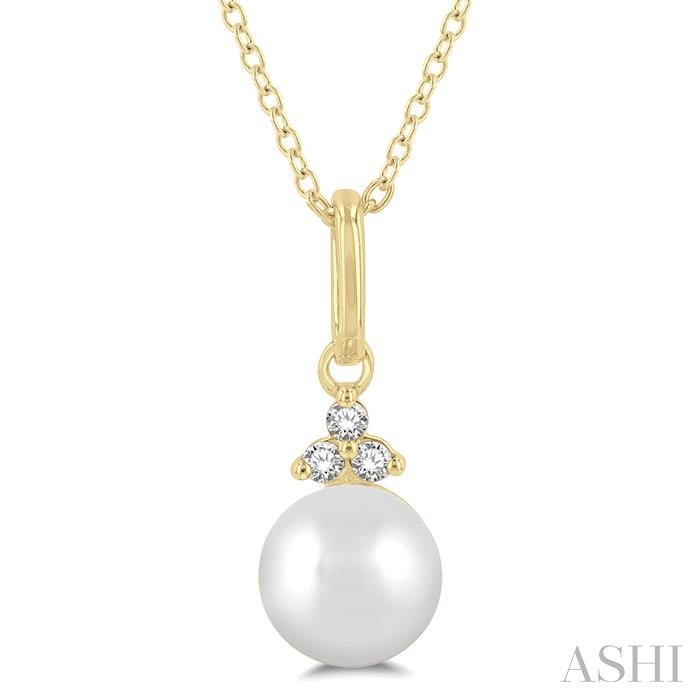 PEARL & PETITE DIAMOND FASHION PENDANT