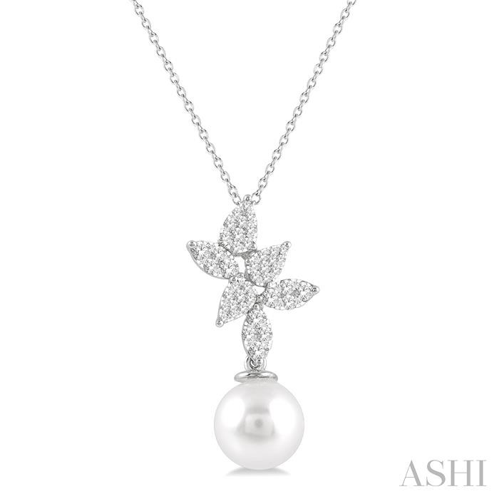 PEARL & LOVEBRIGHT DIAMOND FASHION PENDANT