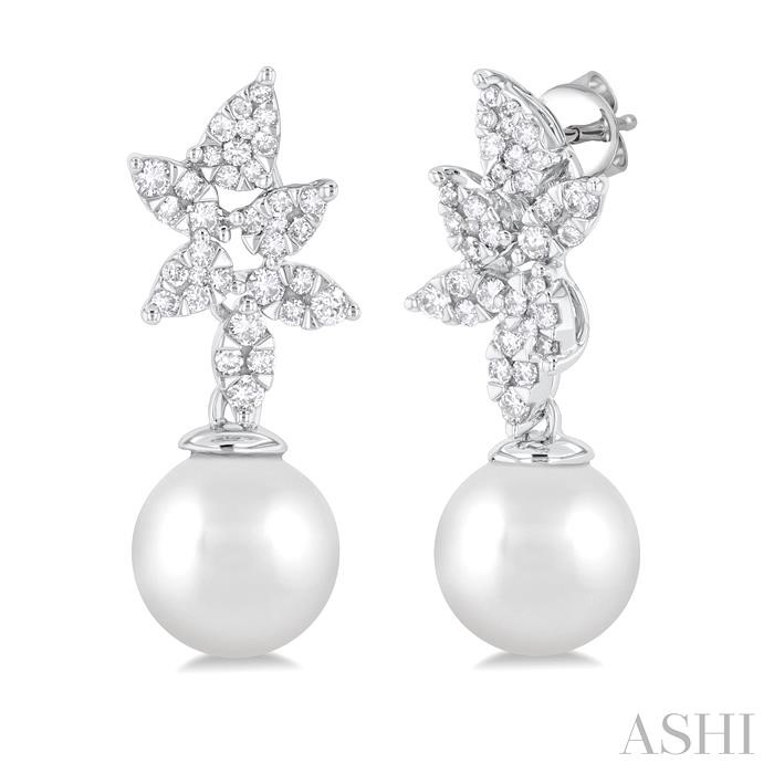 PEARL & LOVEBRIGHT DIAMOND FASHION EARRINGS