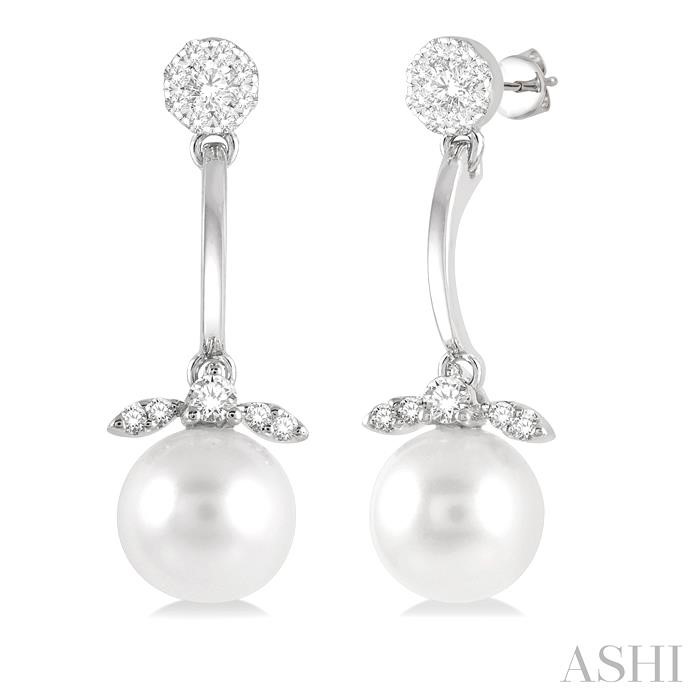 PEARL & LOVEBRIGHT DIAMOND FASHION EARRINGS