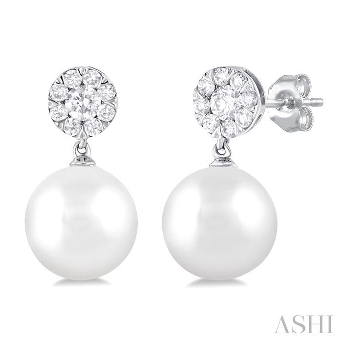 PEARL & LOVEBRIGHT DIAMOND FASHION EARRINGS