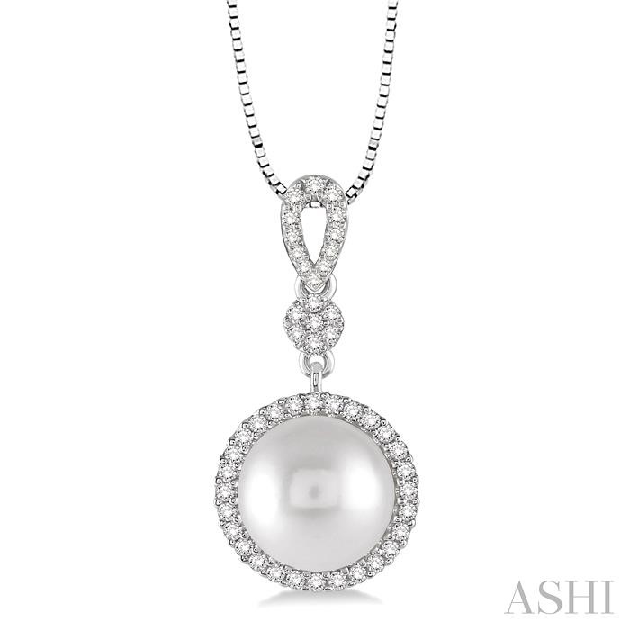 PEARL & HALO DIAMOND FASHION PENDANT