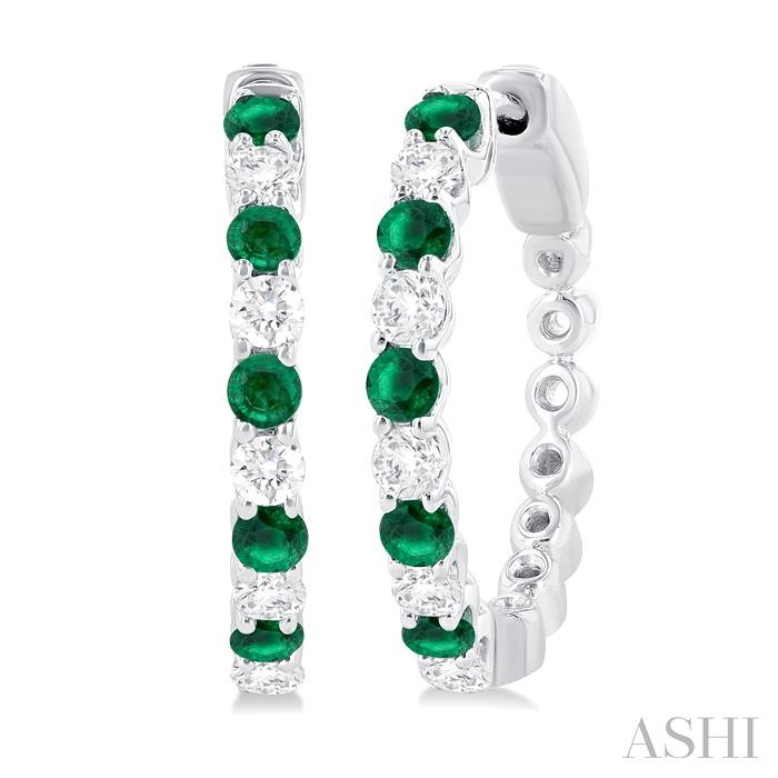 ALTERNATE GEMSTONE & DIAMOND HOOP EARRINGS