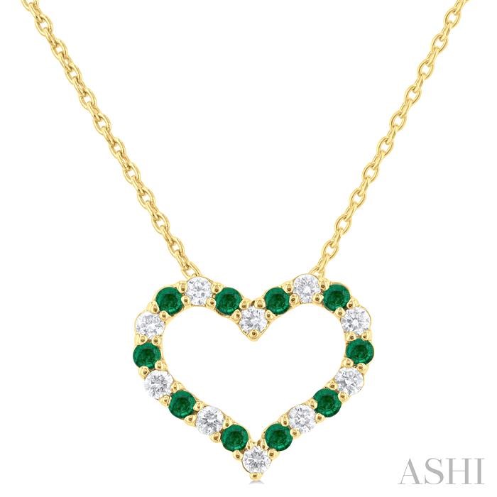 HEART SHAPE ALTERNATE GEMSTONE & DIAMOND FASHION PENDANT