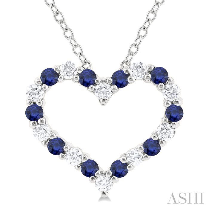 HEART SHAPE ALTERNATE GEMSTONE & DIAMOND FASHION PENDANT