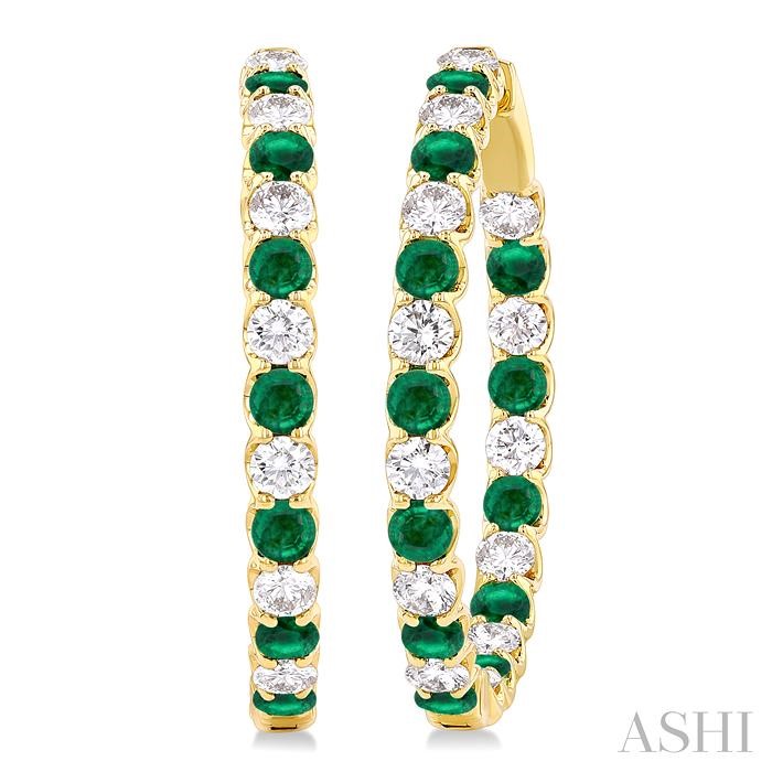 Inside-Out Alternate Gemstone & Diamond Hoop Earrings