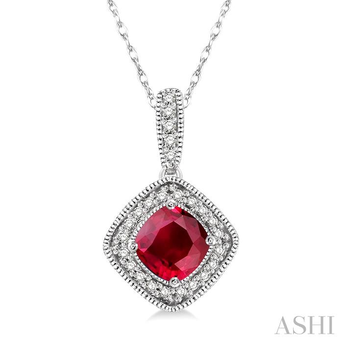 GEMSTONE & DIAMOND PENDANT