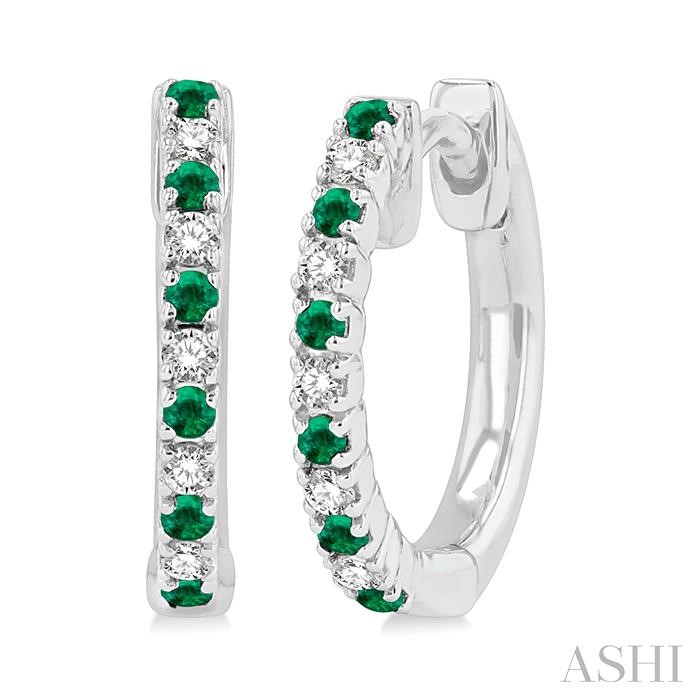 ALTERNATE GEMSTONE & PETITE DIAMOND HUGGIE FASHION EARRINGS