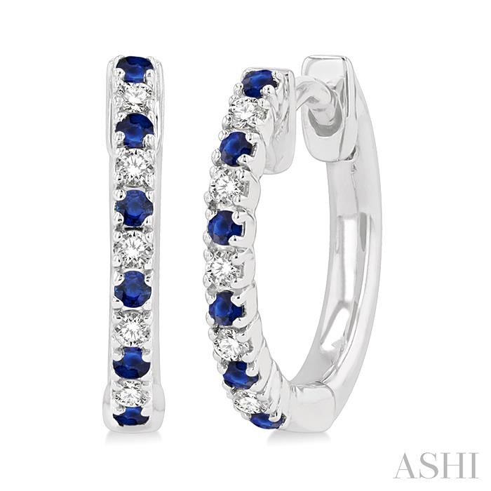 Alternate Gemstone & Diamond Huggie Fashion Earrings