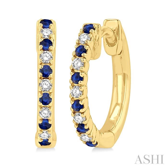 Alternate Gemstone & Diamond Huggie Fashion Earrings