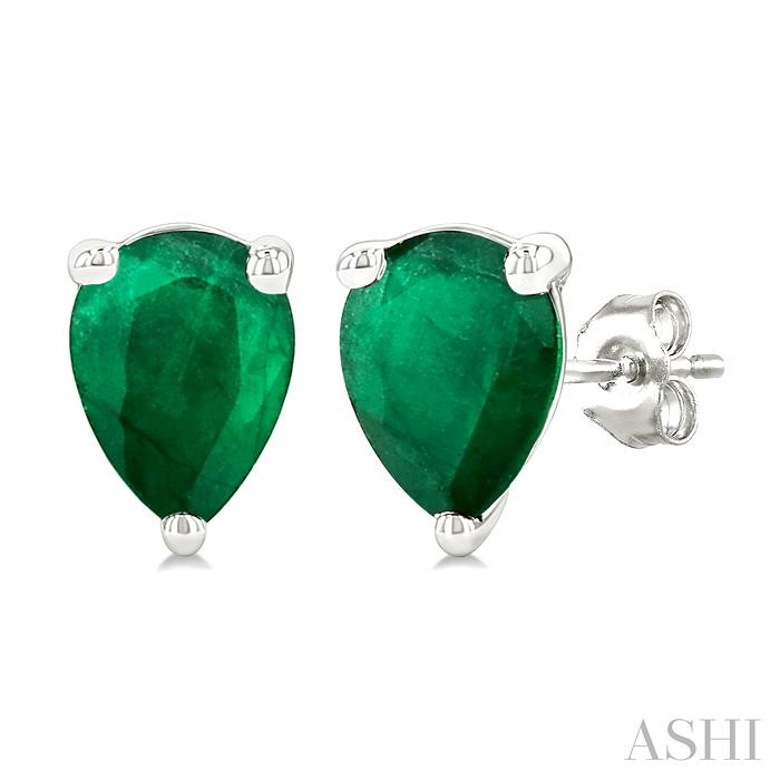 Pear Shape Gemstone Stud Earrings
