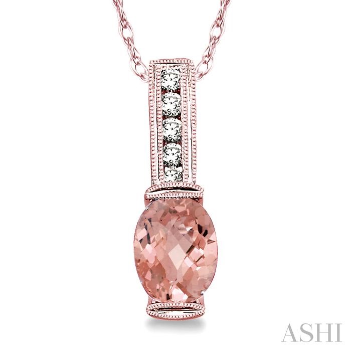 OVAL SHAPE GEMSTONE & DIAMOND PENDANT