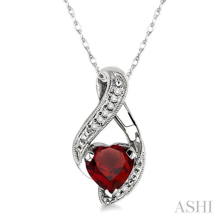 HEART SHAPE GEMSTONE & DIAMOND PENDANT