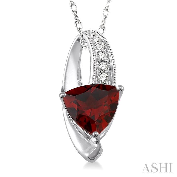 TRILLION SHAPE GEMSTONE & DIAMOND PENDANT