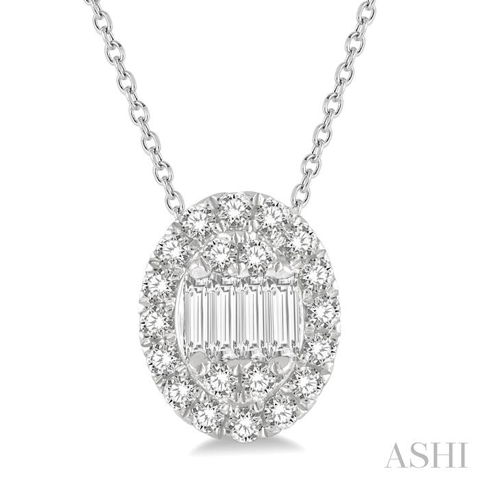 OVAL SHAPE HALO FUSION DIAMOND FASHION PENDANT