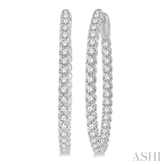 INSIDE-OUT DIAMOND OVAL HOOP EARRINGS