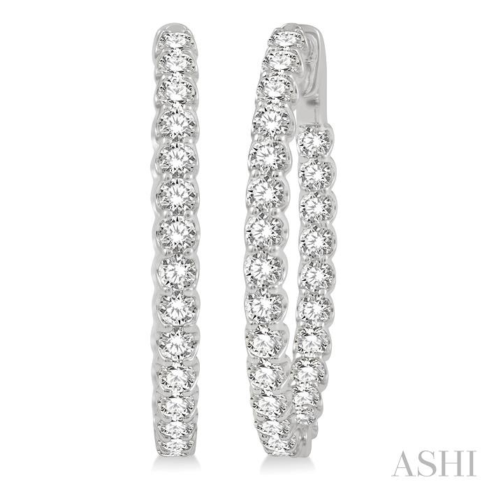 INSIDE-OUT DIAMOND OVAL HOOP EARRINGS