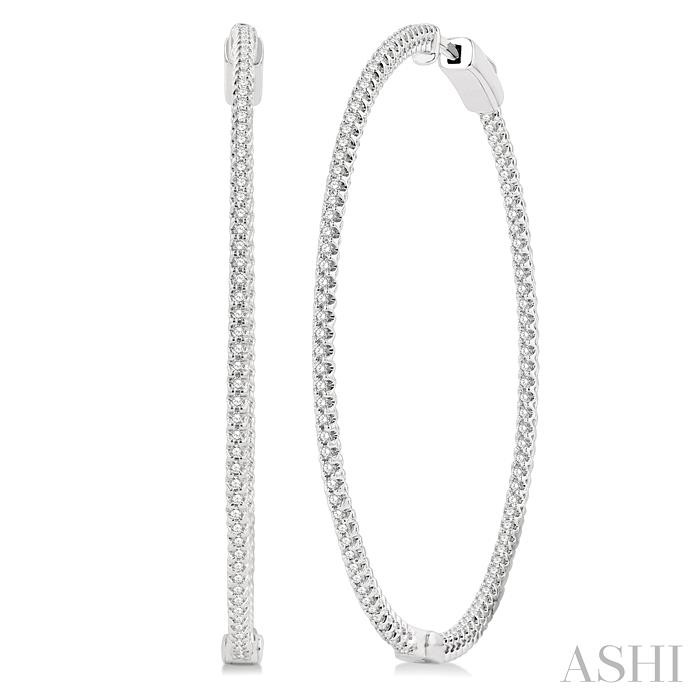 1 3/4-INCH ROUND INSIDE-OUT DIAMOND HOOP EARRINGS