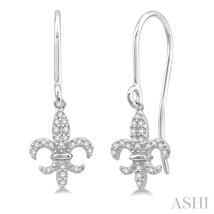 FLEUR DE LIS DIAMOND FASHION EARRINGS