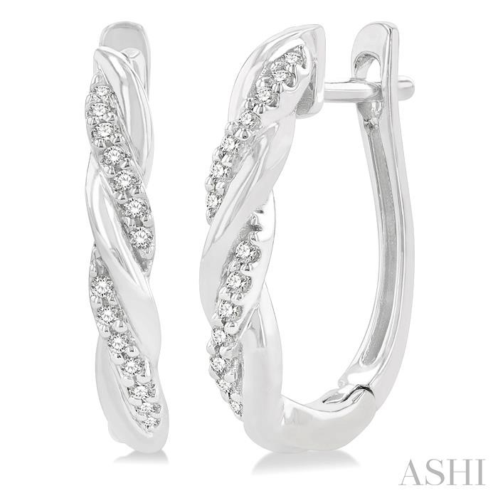 SWIRL DIAMOND FASHION HOOP EARRINGS