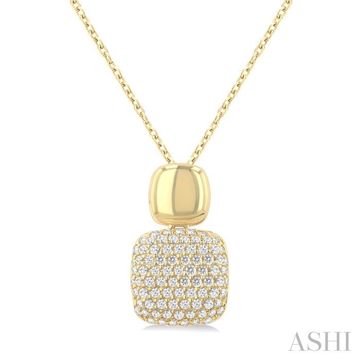 Pave-Set Cushion Shape Diamond Fashion Pendant