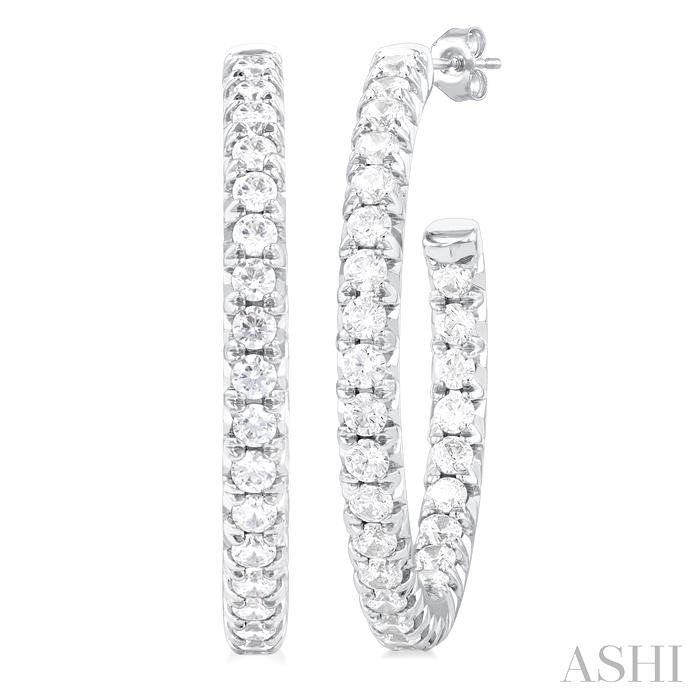 PAVE SET INSIDE-OUT DIAMOND HALF HOOP EARRINGS