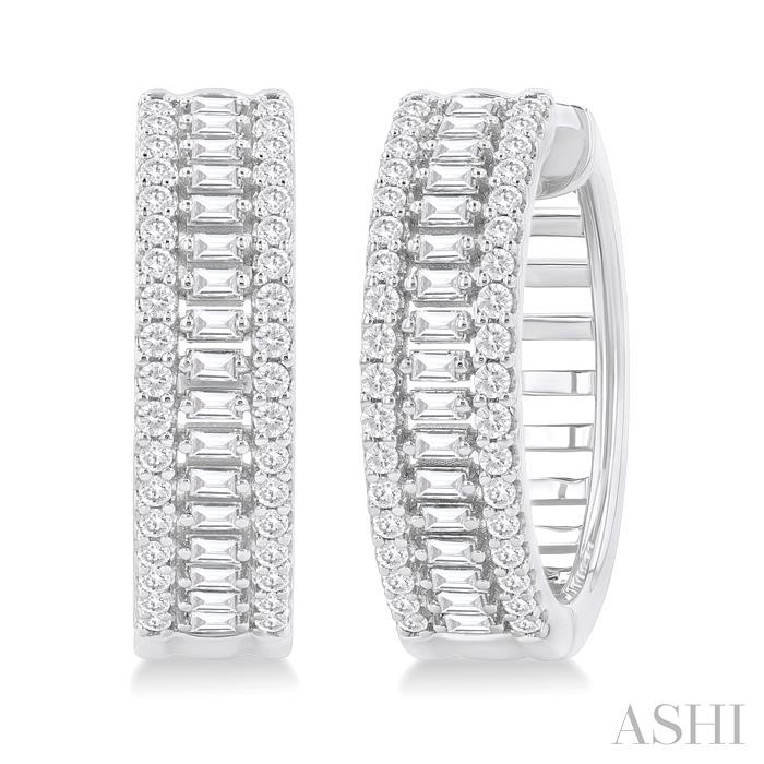 Baguette Diamond Huggie Fashion Earrings