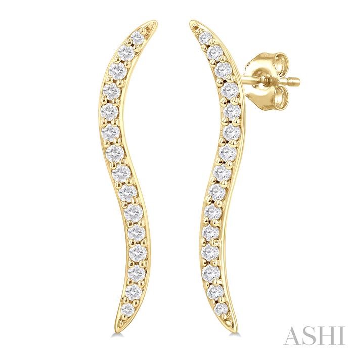 Wave Diamond Fashion Earrings