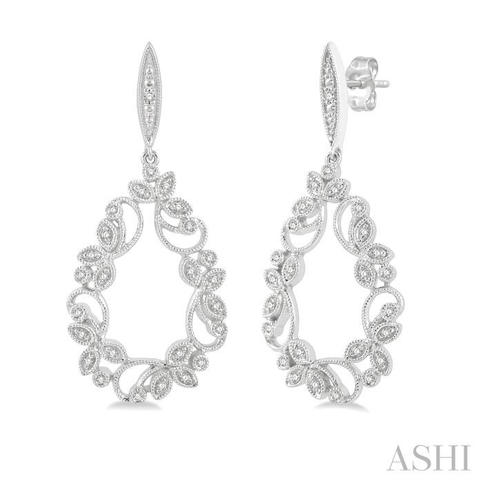 DROP LEAF DIAMOND FASHION EARRINGS