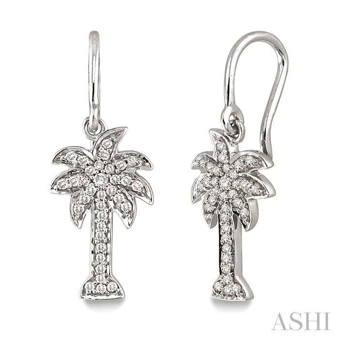 Palm Tree Diamond Fashion Earrings