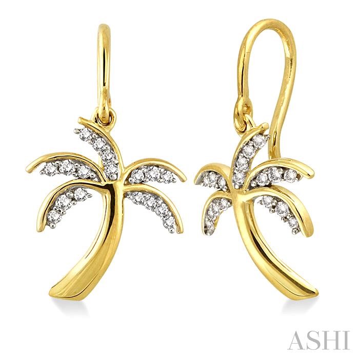 Palm Tree Diamond Fashion Earrings