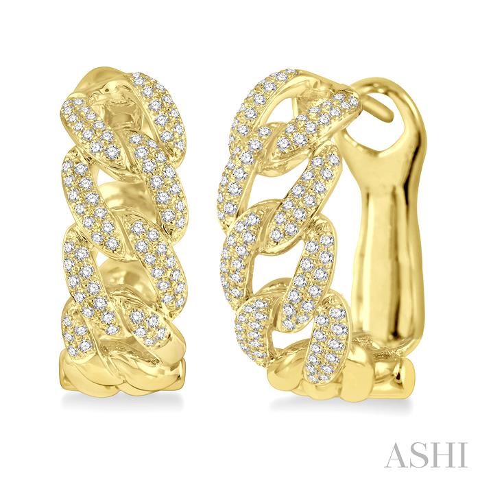 Cuban Diamond Fashion Hoop Earrings