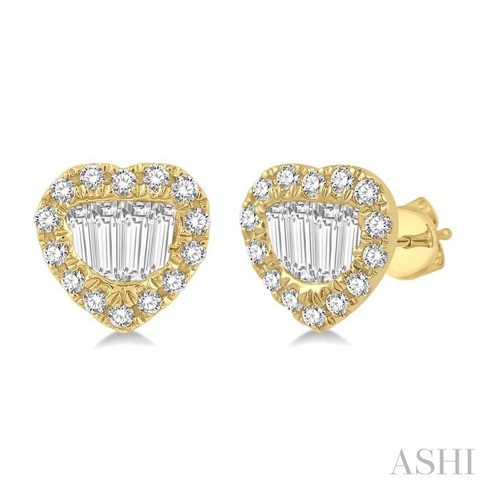 HEART SHAPE HALO FUSION DIAMOND FASHION EARRINGS