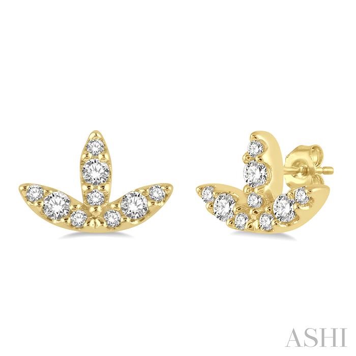 LEAF PETITE DIAMOND FASHION EARRINGS